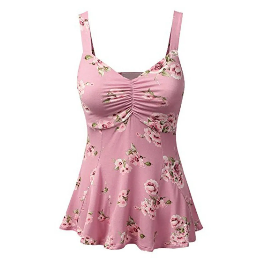 Модные топы размера плюс с принтом розы футболки на бретелях повседневные летние