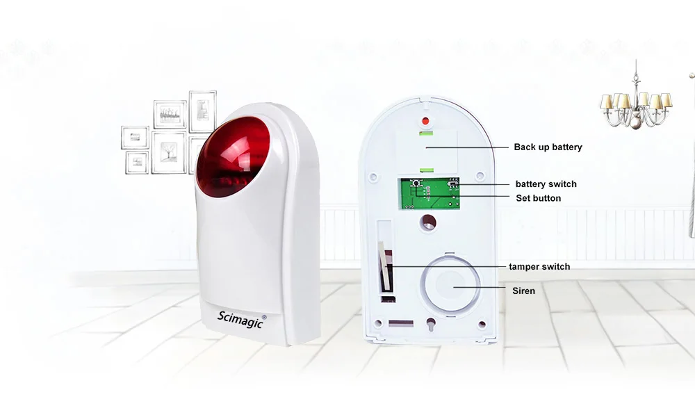 120db сирена Беспроводной со стробоскопической вспышкой на открытом воздухе