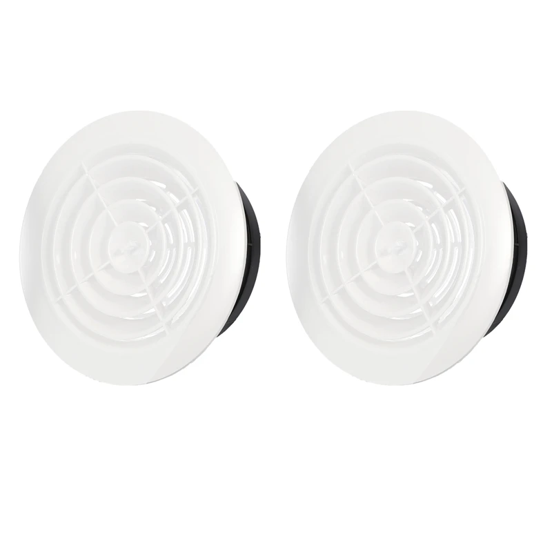 

2 Pieces 6 Inch Round Air Vent ABS Louver White Grille Cover Adjustable Exhaust Vent Fit for Bathroom Office Kitchen Ventilation