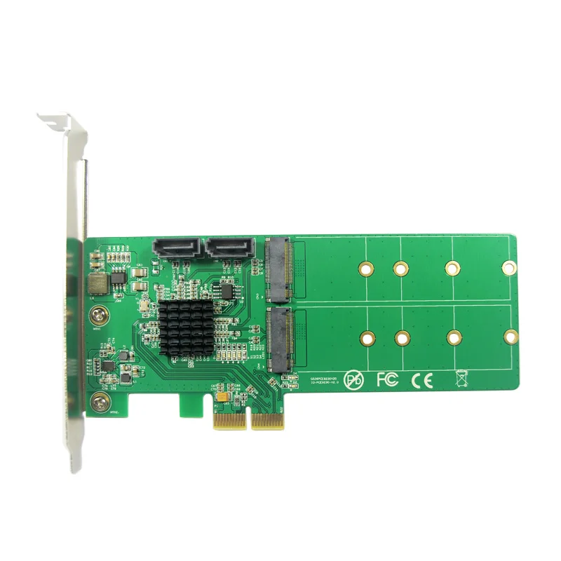 PCIe в 2x M.2 NGFF SSD + SATA3.0 аппаратная RAID карта 0 1 10 и HyperDuo| |