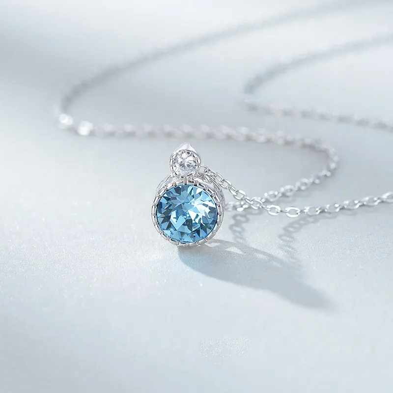 

"Сердце океана" ожерелье с австрийским кристаллом, цепочка с S925 стерлингового серебра модное ожерелье, Женские Ювелирные изделия и элегантн...