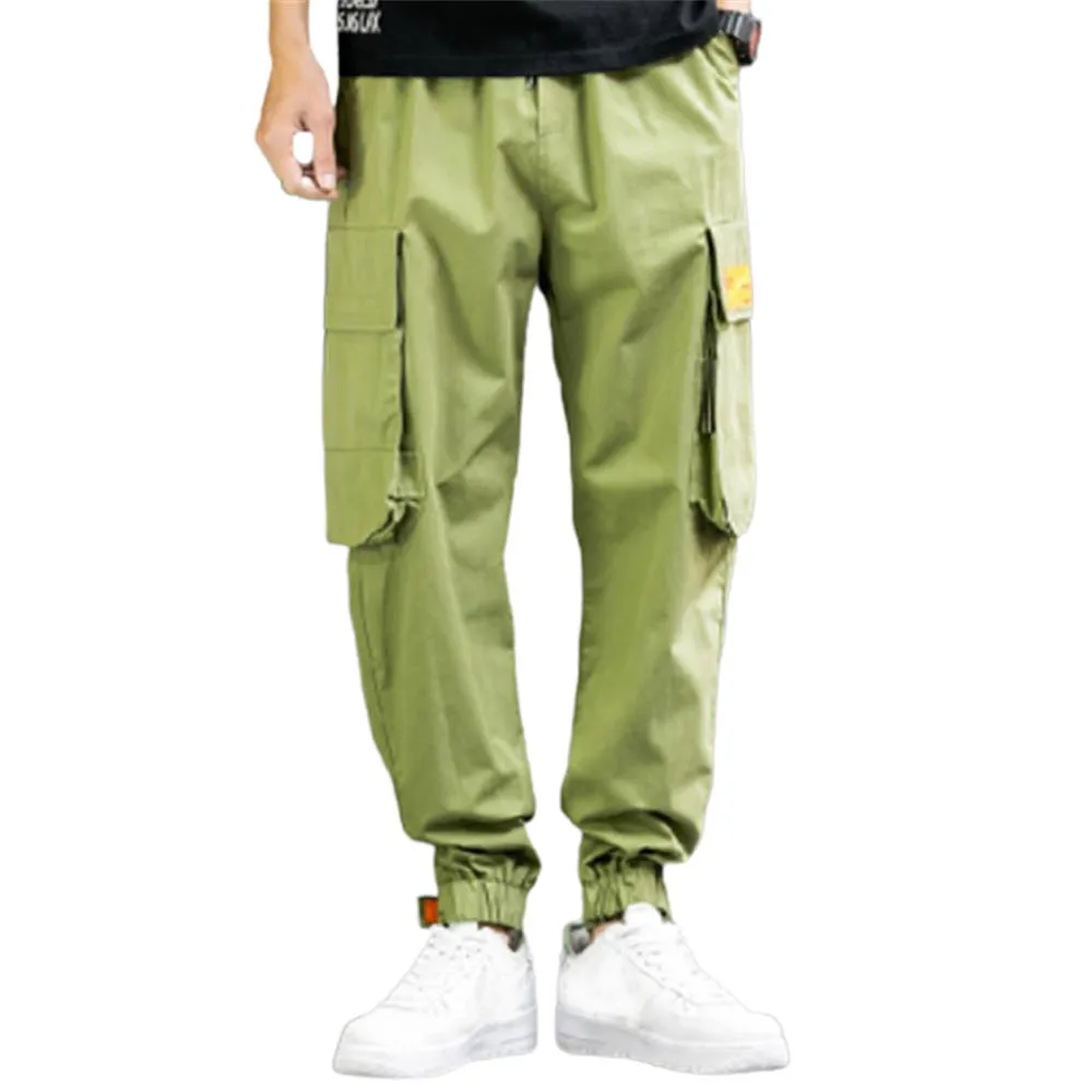

Men Pants Cargo Baggy Long Pants Casual Loose Sports Running Trousers Pockets Ropa Para Hombre Mens Clothing
