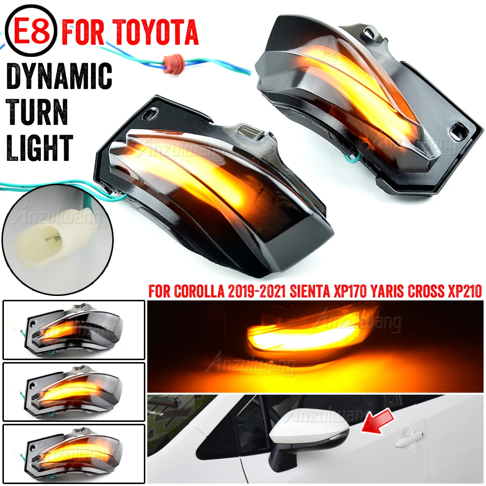 

2pcs Amber Blinker Lamp For Toyota Corolla E210 2019 2020 Car LED Dynamic Turn Signal Indicator Sequential Side Mirror Light