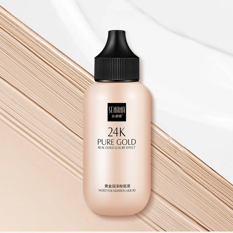 24 каратная Золотая жидкая косметика/основа Увлажняющая оболочка пятна ровный