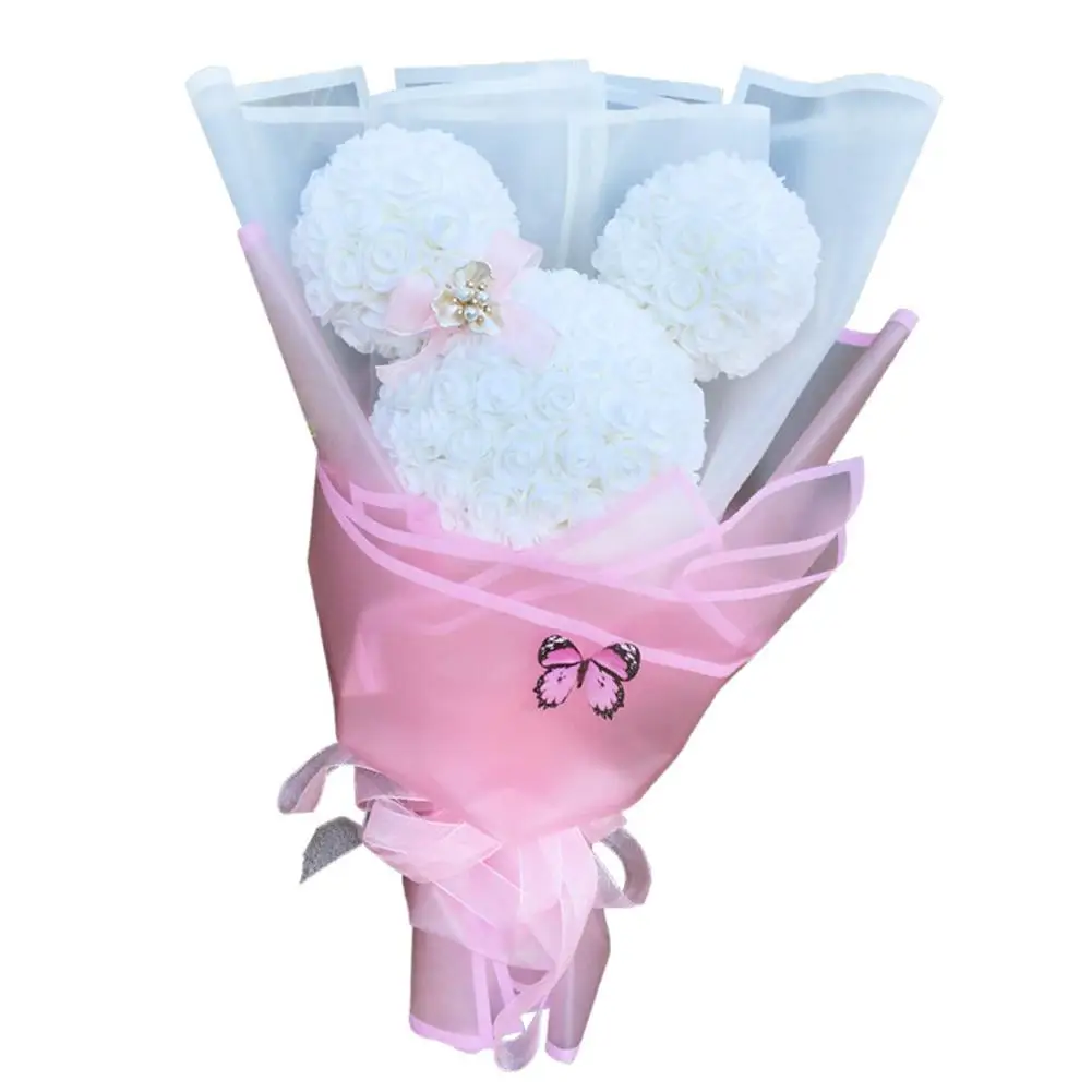 Праздничный подарок искусственный цветочный букет роза пузырьки вечный цветок