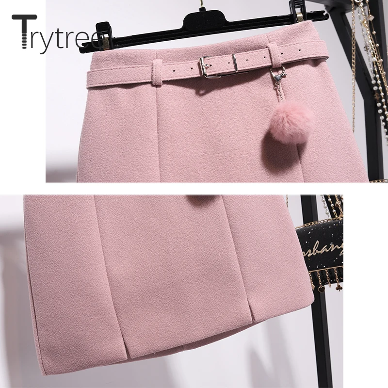 Trytree 2019 осенне зимний комплект из двух предметов повседневный топ с круглым