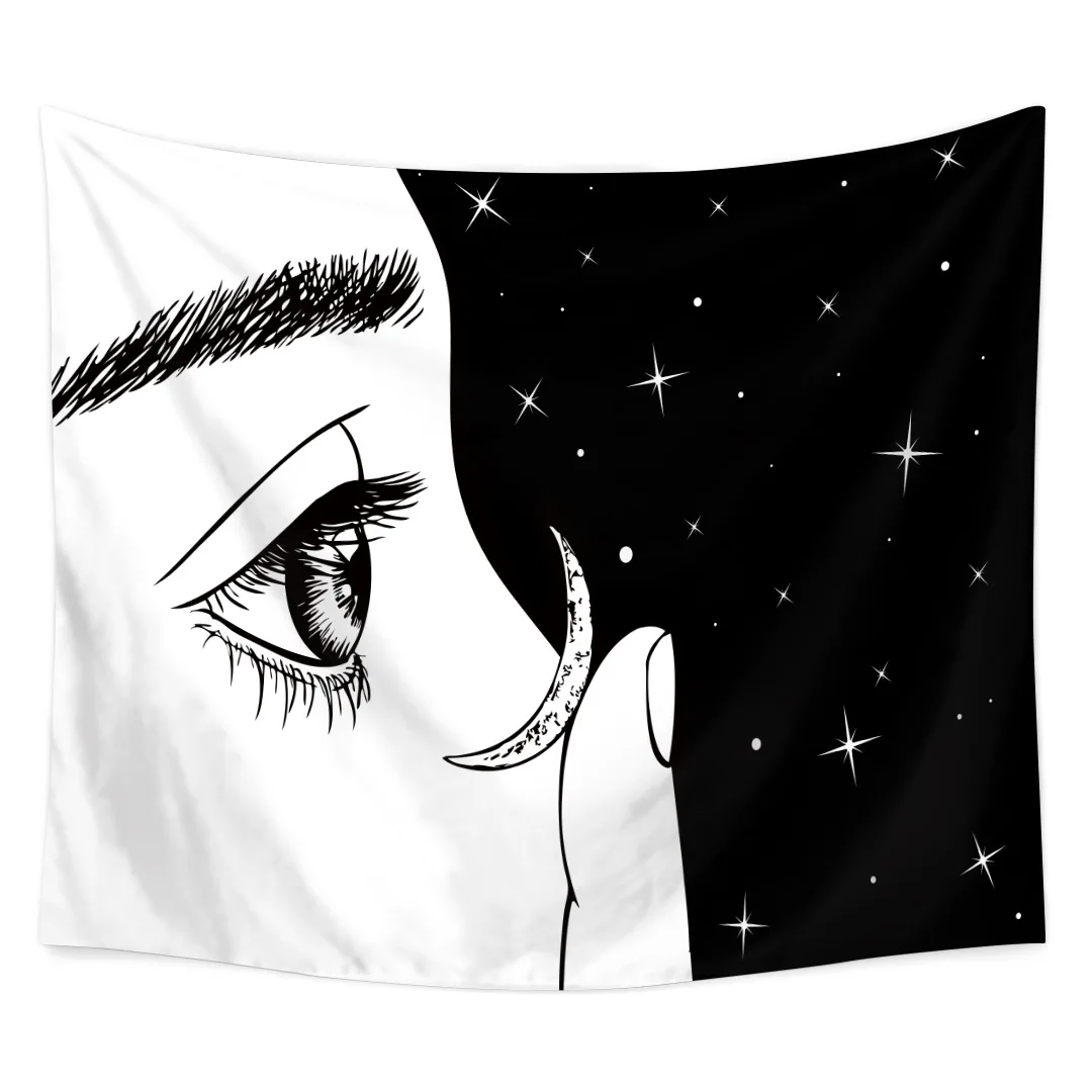 С креативными линиями рисовать гобелен настенный бохо стиле хиппи поцелуй