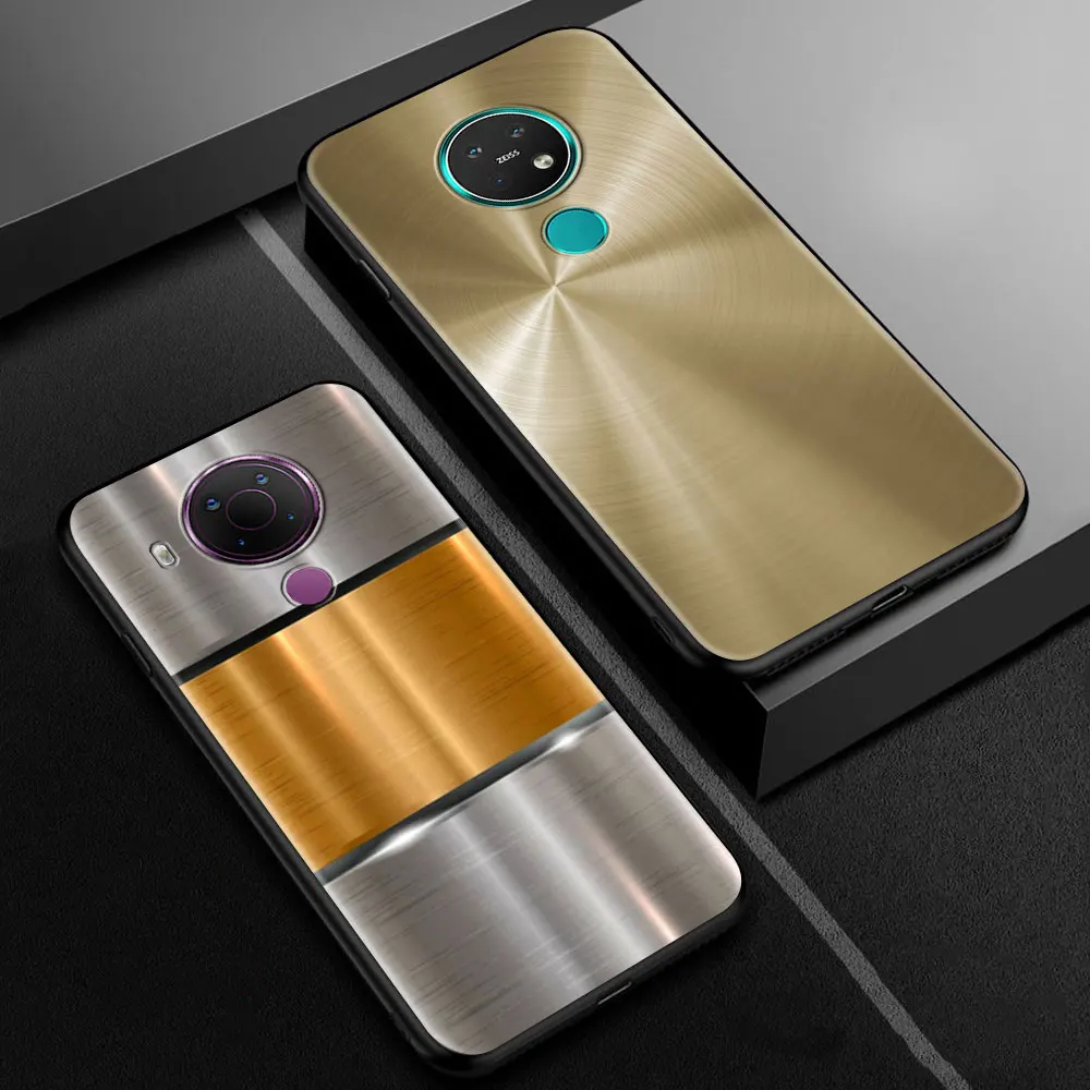 Dark Brushed Metal Texture Cell Phone Case for Nokia 5.4 7.2 3.4 5.3 2.3 3.2 8.3 5G 2.4 2.2 4.2 1.3 1.4 C20 G20 X20 Cover Coque