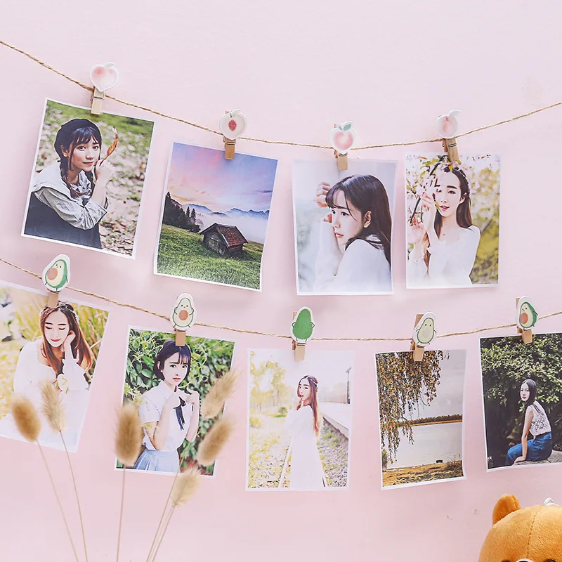 8 шт. Kawaii авокадо Персик деревянные клипсы для Lomo карты фото бумага для открыток Pin прищепка украшения дома
