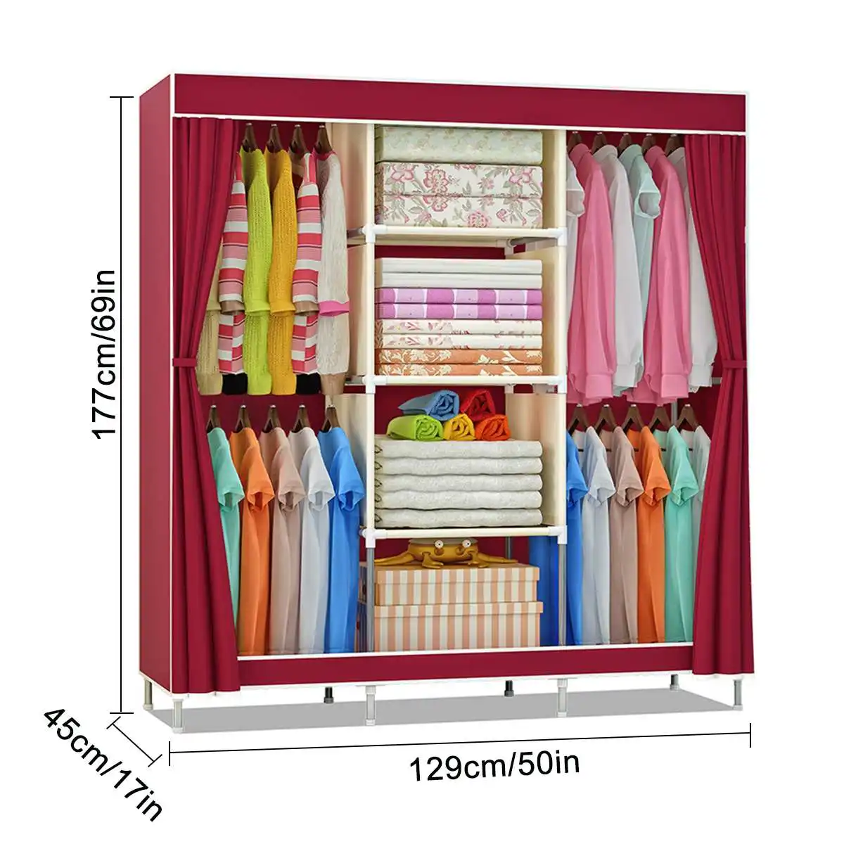 

Non-woven Cloth Wardrobe Large Capacity Folding Portable DIY Wardrobe Clothes Storage Fabric Closet Clothing Storage Cabinet