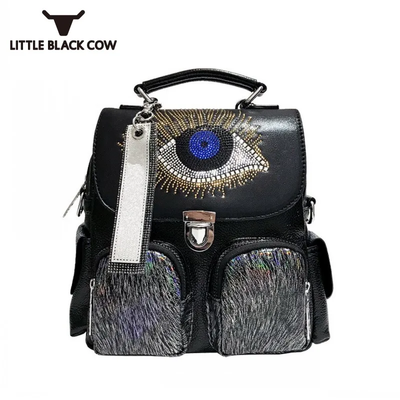 

Diamonds Backpack Female Fashion Big Capacity Outdoor Travel Backpack Street Style Biker Backpacks Leather School Satchel