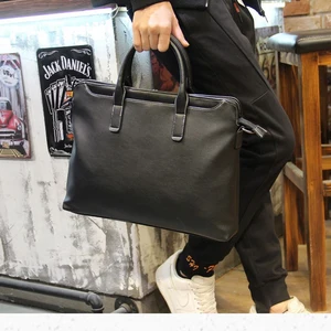 Brand New Business Men Briefcase High Quality Pu Leather Single Shoulder Crossbody Bag High Capacity Laptop Bag