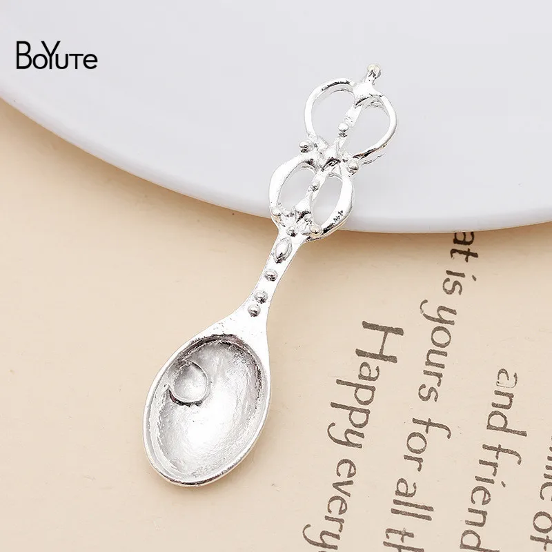 Silver-13x51MM BoYuTe(20 Pieces/Lot) Metal Alloy 40*34MM Maple Leaf Materials Vintage Hand Made Diy Jewelry Accessories Wholesale - Цвет: Silver-13x51MM