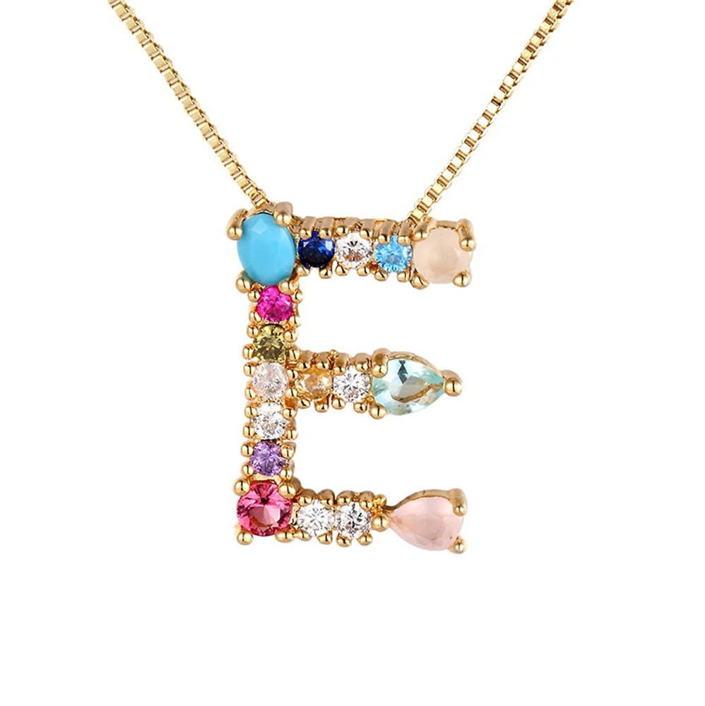 

Hot Sale Name Jewelry for Women Accessories Girlfriend Mother Best Gift Gold Color Initial CZ Necklace Charm Letter Necklace