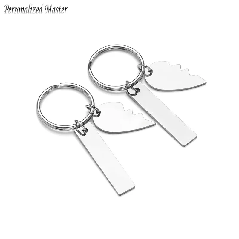 Персонализированный Магнитный брелок для ключей в виде сердца с гравировкой