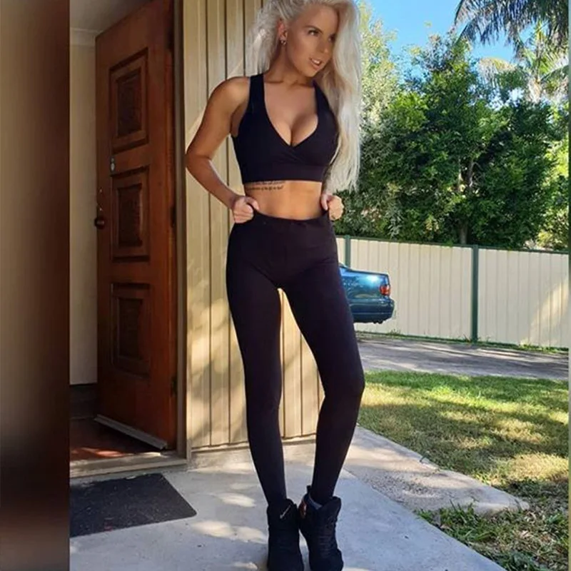 Сексуальные спортивные костюмы, женские бесшовные комплекты для йоги, штаны для бега, фитнеса, тренажерного зала, спортивные Леггинсы с высокой талией, брюки (art.: 3a365653cab) - 3a365653cab