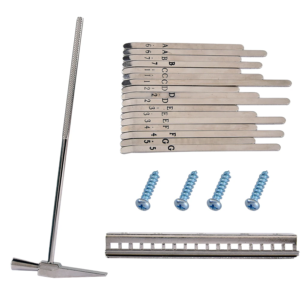 

1 Set DIY Thumb Piano Stainless Steel Keys Hardware for 17 Key Kalimba Replacement Parts
