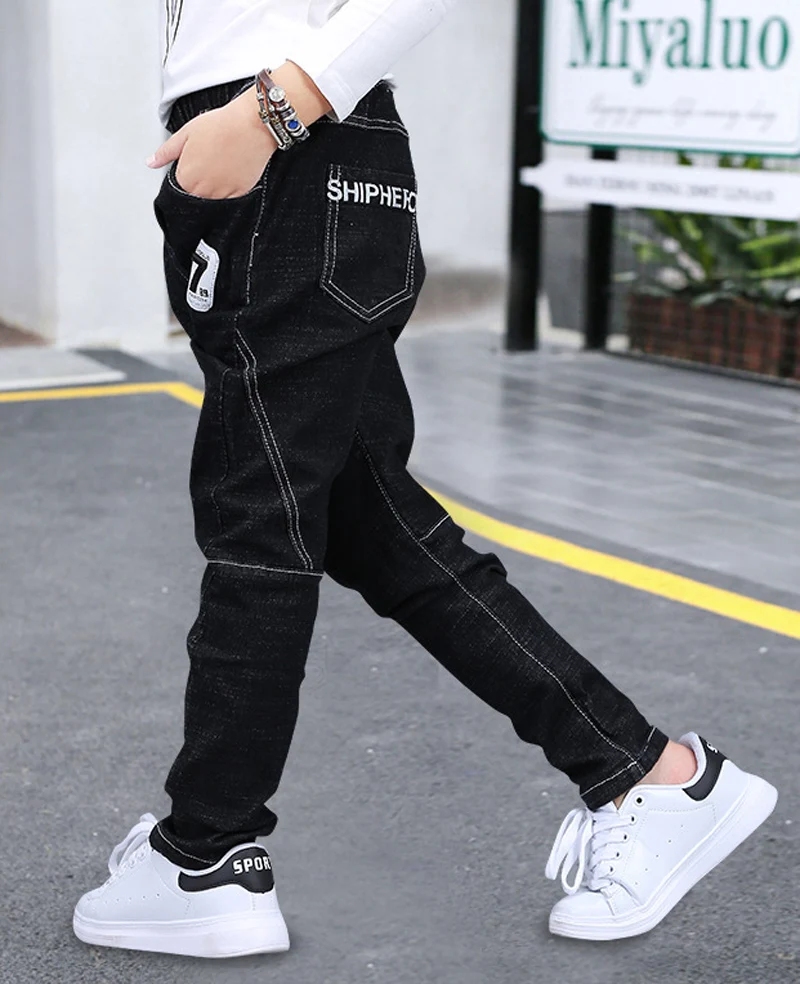 IENENS мода класс джинсы детские мальчики длинные джинсовые брюки весна осень узкие