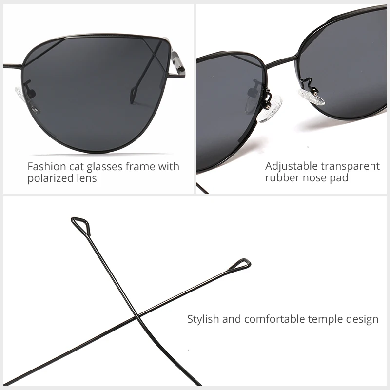 Женские винтажные солнцезащитные очки KDEAM поляризационные с фильтром 3 кошачий