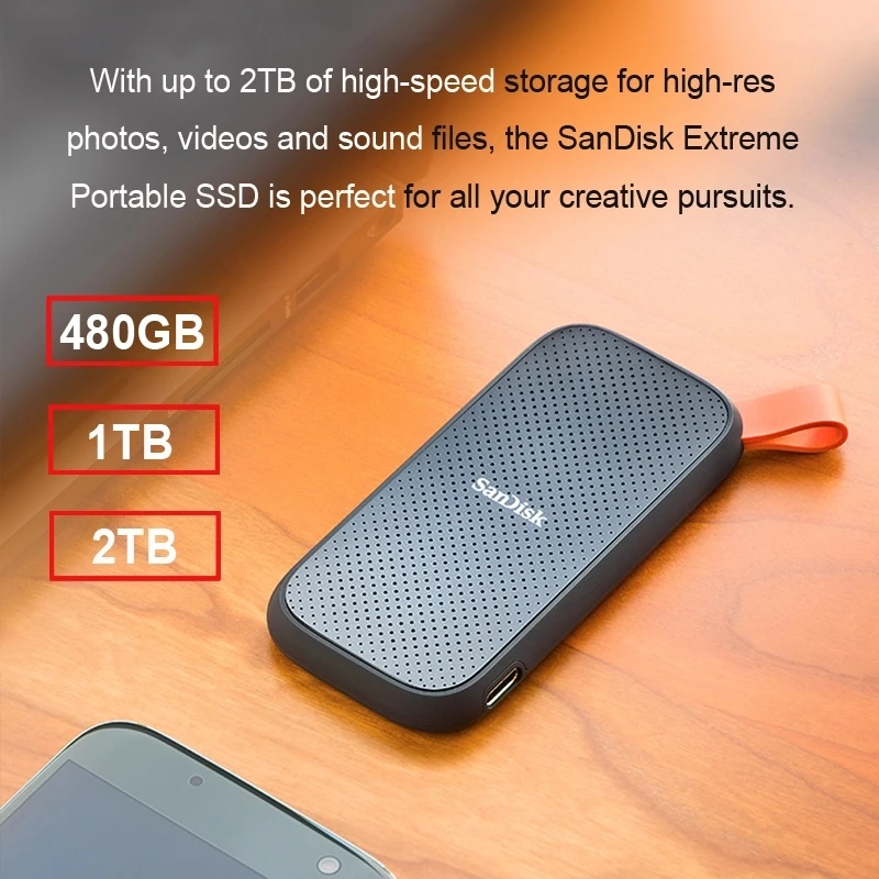  - SanDisk     o , disco duro externo SSD 480GB, 520 /. USB 3, 1,  C, 1 , 2 ,