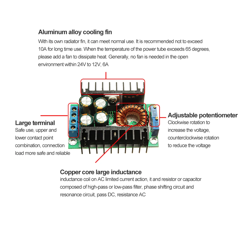300W DC-DC Max 10A модуль ldo понижающего преобразователя 7-32V постоянного тока до 0 8-28V