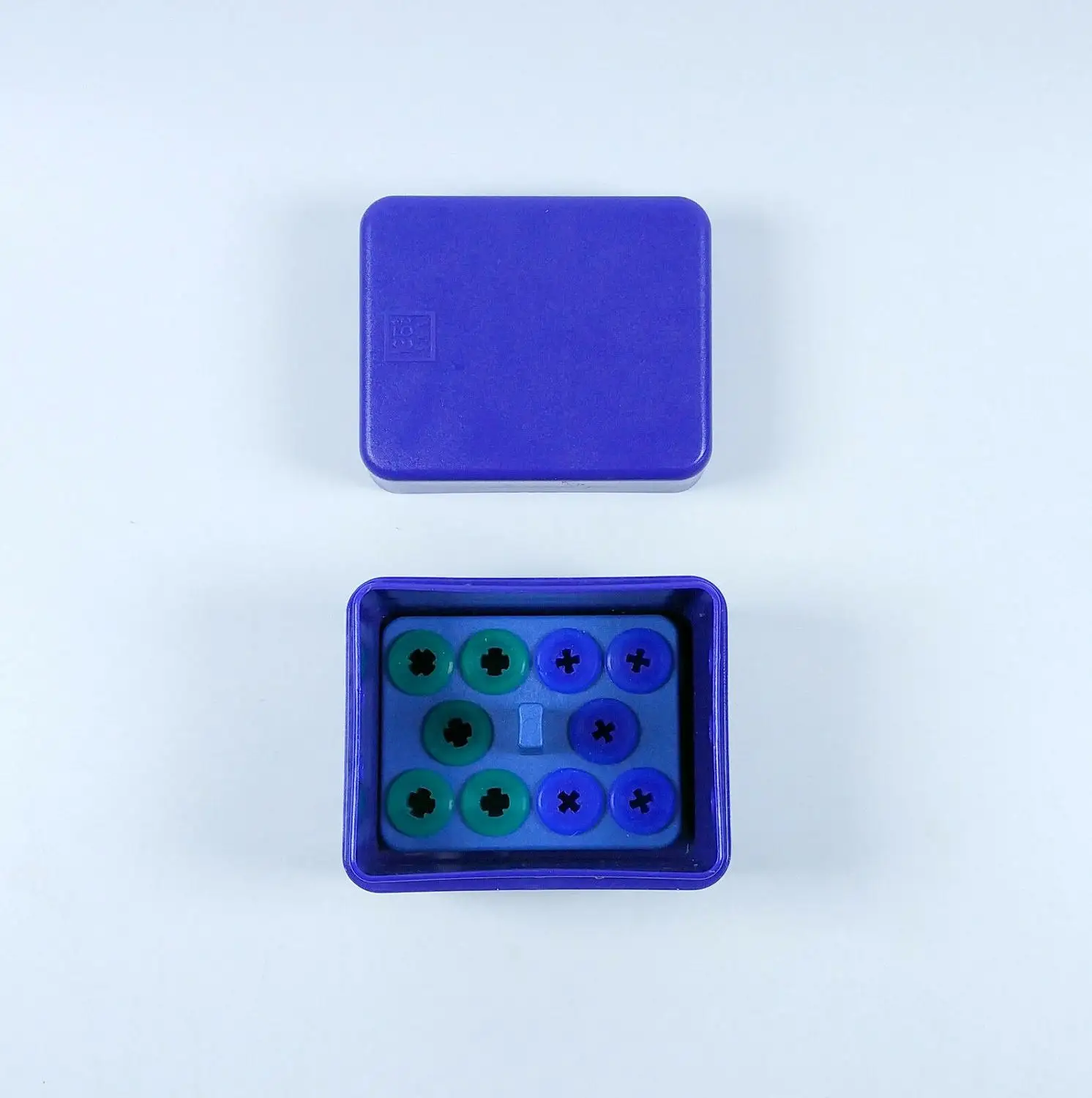 

2Pcs Dental Autoclavable Blue Square Endo Box 10Holes Sterilizer For Burs Ultrasonic Scaler Tip