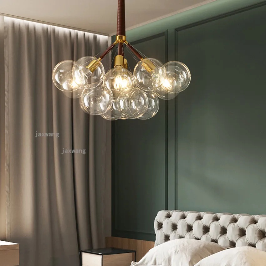 Скандинавский светодиодный светильник стеклянный шар лофт люстра современный