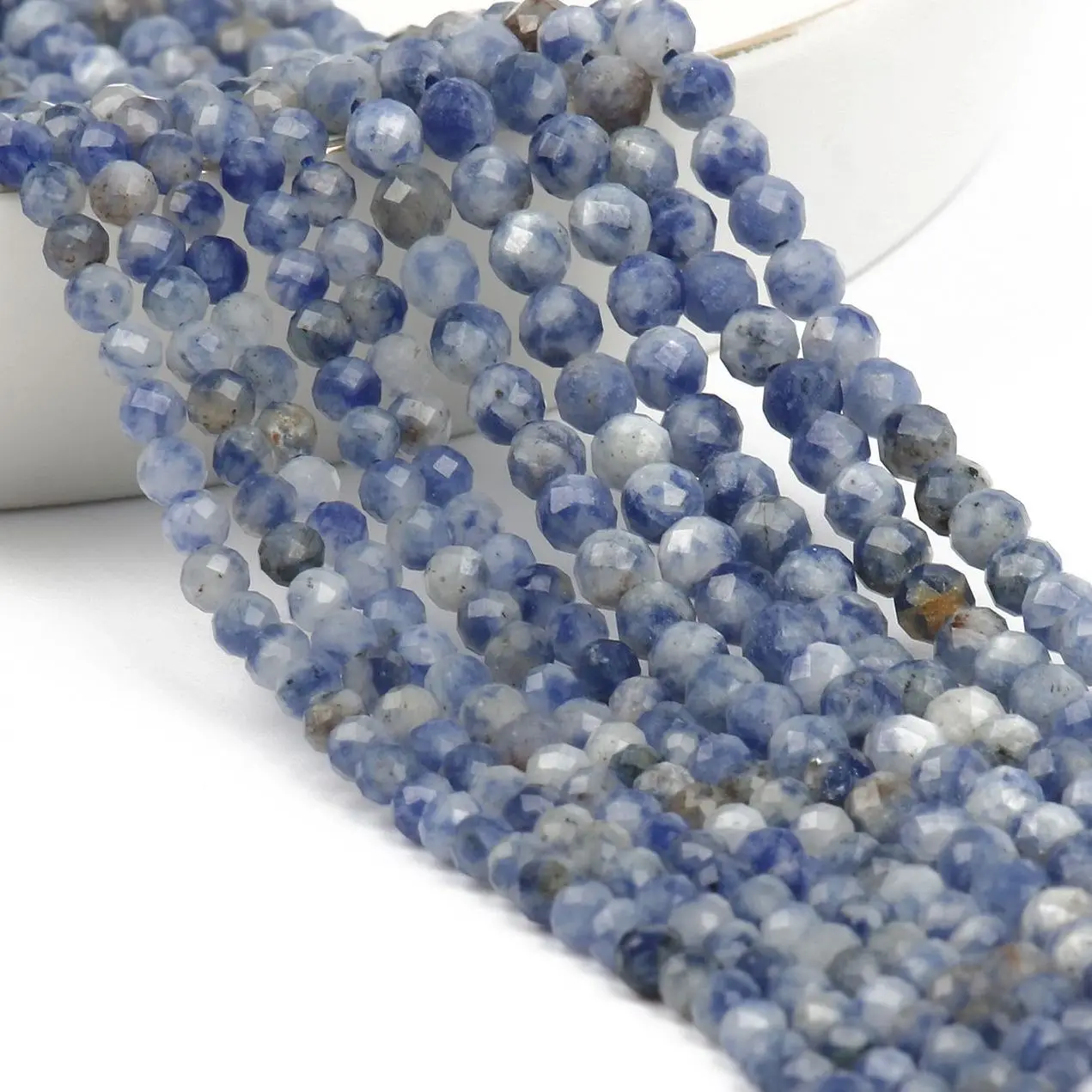 

Бусины в форме содалитов, круглые минеральные бусины, аксессуары для браслетов, диаметром 15 дюймов, 2/3/4 мм