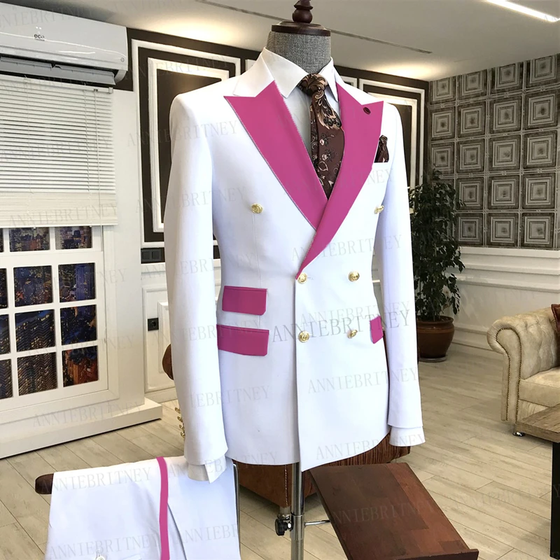 2021 Custom Fashion Sports Wind High Quality Lapel Men Suit Slim Fit Groom Tuxedo For Wedding Party Male Clothing (Jacket+Pants)