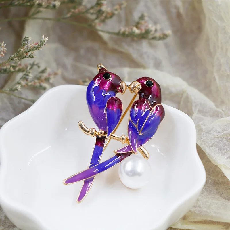 

Oriental charm new cute animal alloy series owl flower and bird personality high-end oil brooch brooch unisex L5