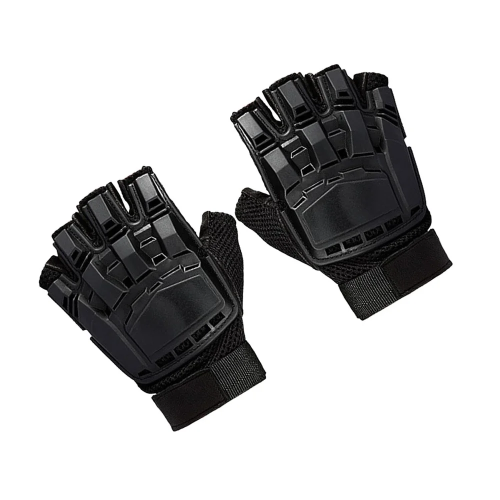 

Special Forces Half Finger Paintball Gifted Outdoor Equipment Deformed Leather Protection Star Mitten(Blac