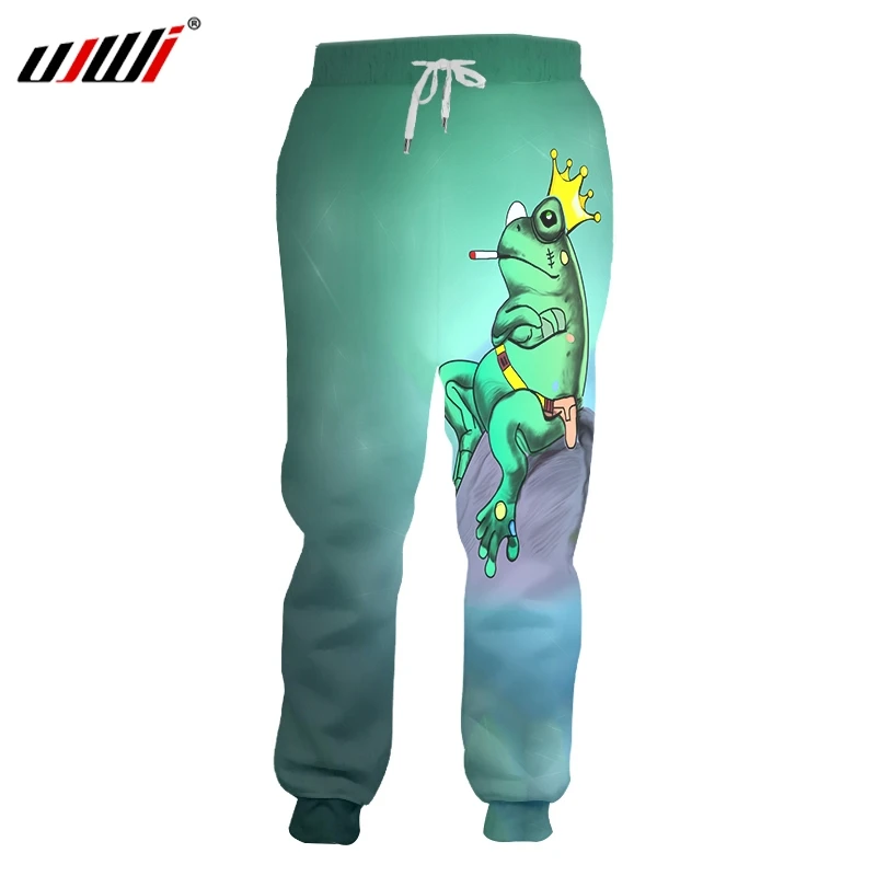 UJWI Модные мужские спортивные штаны с животными 3D Звездная зеленая лягушка