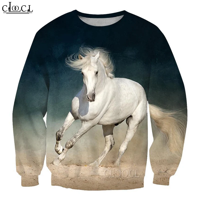 

HX Newest Popular Animal Horse 3D Print Men Women Sweatshirts Fashion Casual Hip Hop Long Sleeve Harajuku Tops Drop Shipping