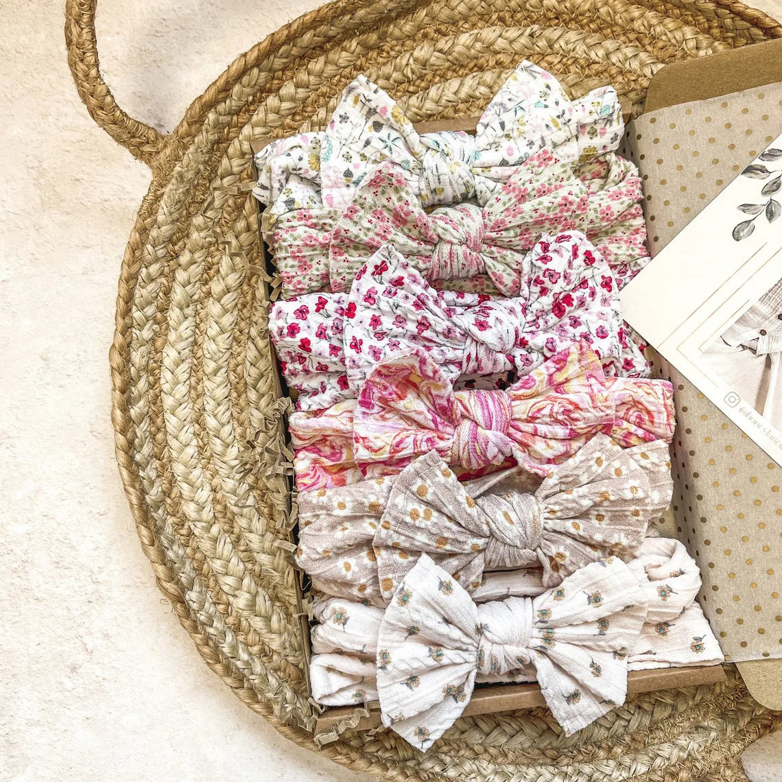 

Printed Cable Knit Baby Bow Headband Elastic Nylon Girl Hair Band Headwear Floral Turban Newborn Baby Hair Accessories 20 Colors