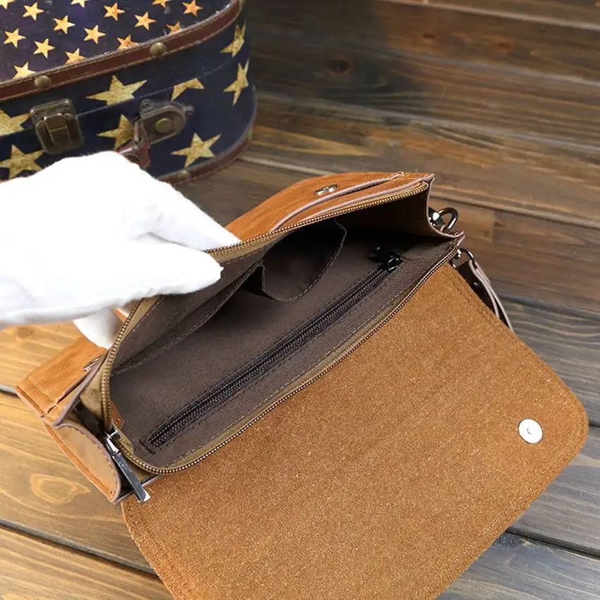 JNKET New Retro Men's PU Leather Handbag Large Capacity Clutch Bag Leisure Business Bag Detachable Wristlet