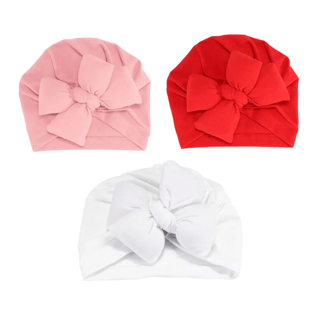 

Повязка на голову для новорожденных, тюрбан из хлопка, мягкий эластичный, с бантом, для девочек