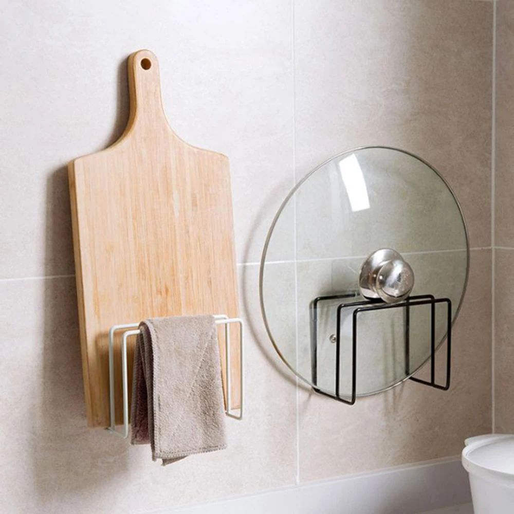 

Kitchen Cutting Board Shelf Pot Cover Holder Cutting Board Stand Kitchen Organizer Dual Racks Chopping Board Shelf Iron