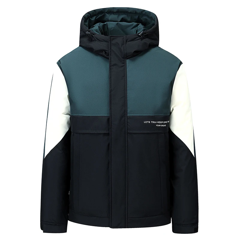 Trend Winter Casual White Duck Down Hooded Men's Jacket Thicken Parkas Coat Autumn Warm Windbreaker Outwear Tops Bomber Clothing