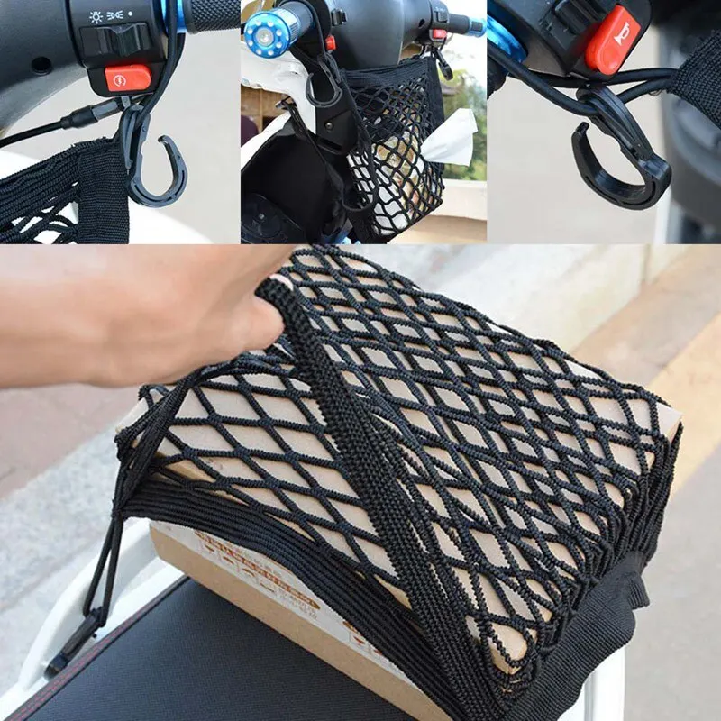 

Motorcycle Luggage Net Hook Hold Bag Cargo Bike Scooter Mesh Fuel Tank Luggage