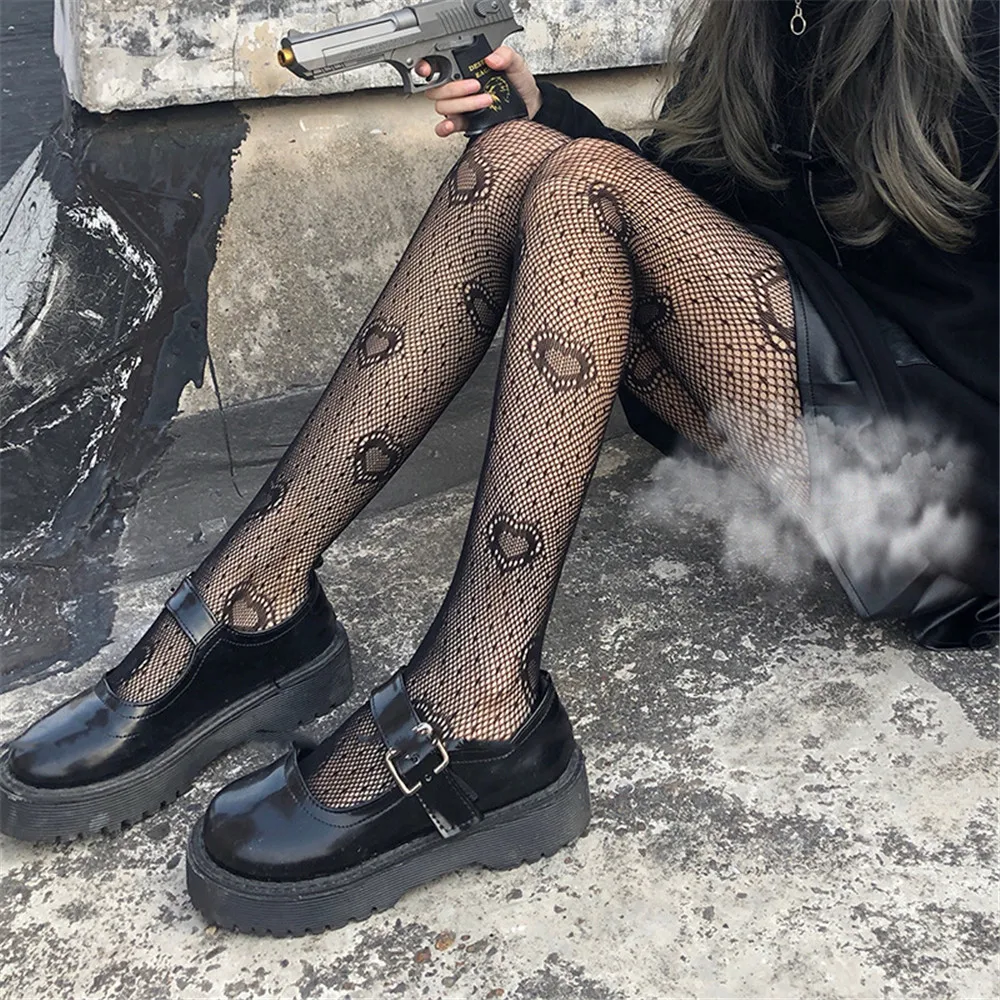 

Sexy Tights Hollow Out Fishnet Black Pantyhose Women Lace Stockings Pants Slim Fishnet Jacquard Stockings
