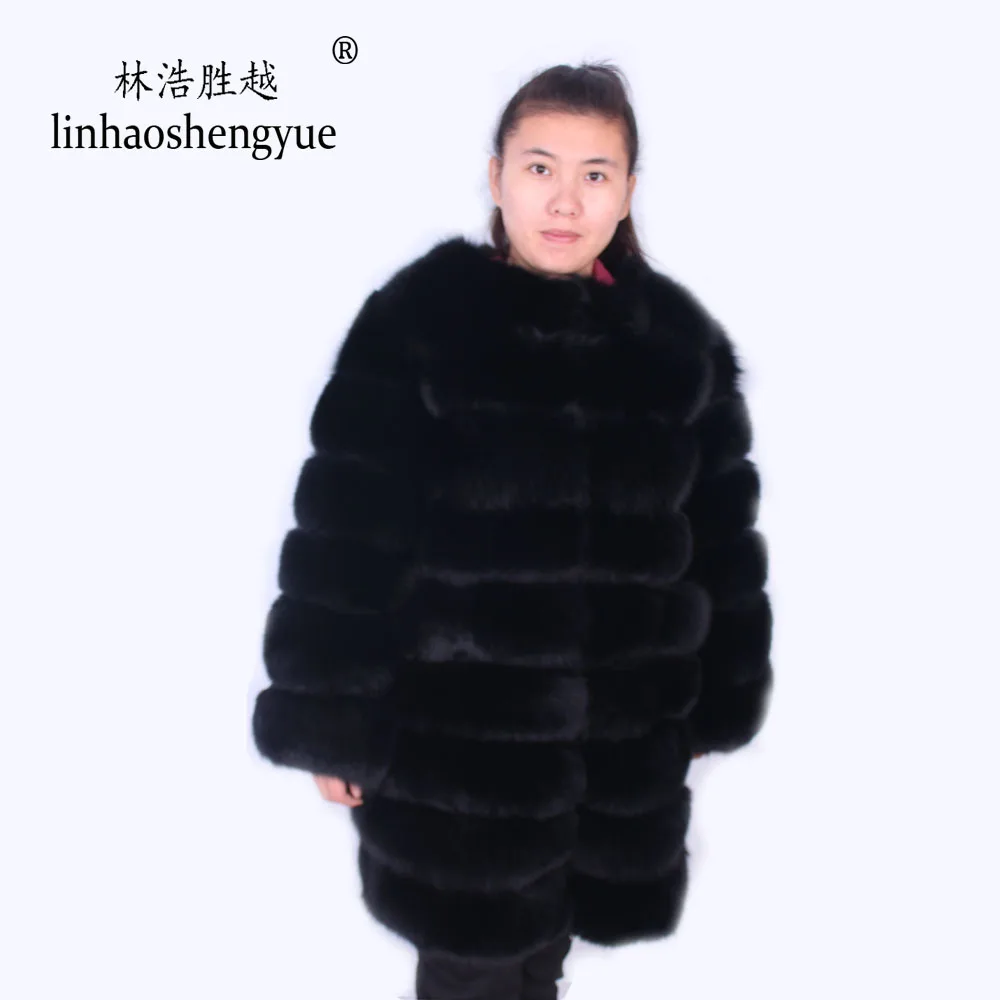 Linhaoshengyue длиной 90 см натуральная Искусственная шуба из натурального меха |real fur