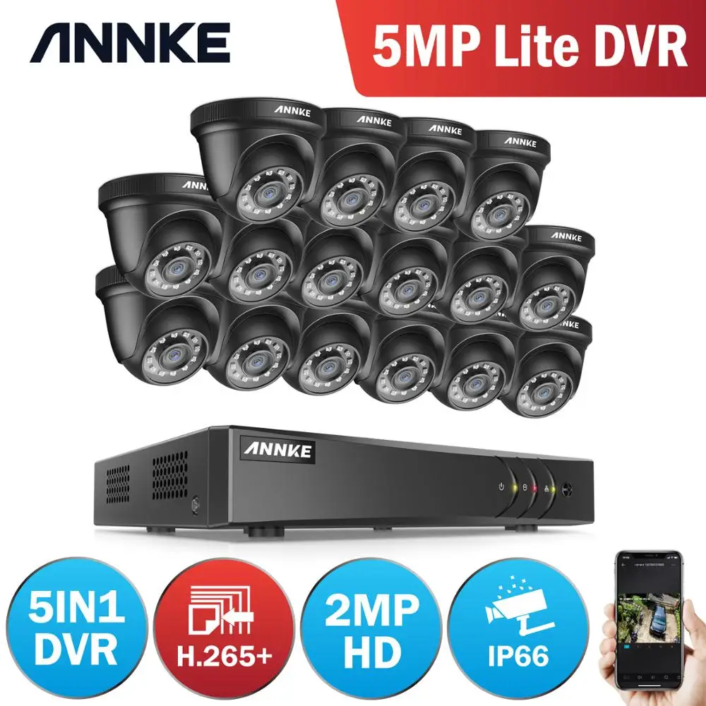 ANNKE 1080P 16CH CCTV камера DVR система 16 шт. Водонепроницаемая 2.0MP HD TVI купольная s домашний