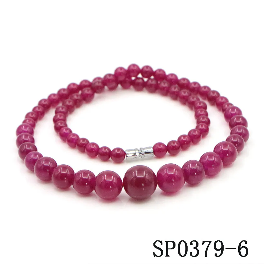 Natural Stone 6-14mm Emeralds Jaspers Round Bead Necklace Fashion Charm Jewelry Woman Girl Christmas Gift Wholesale Price 18inch | Украшения