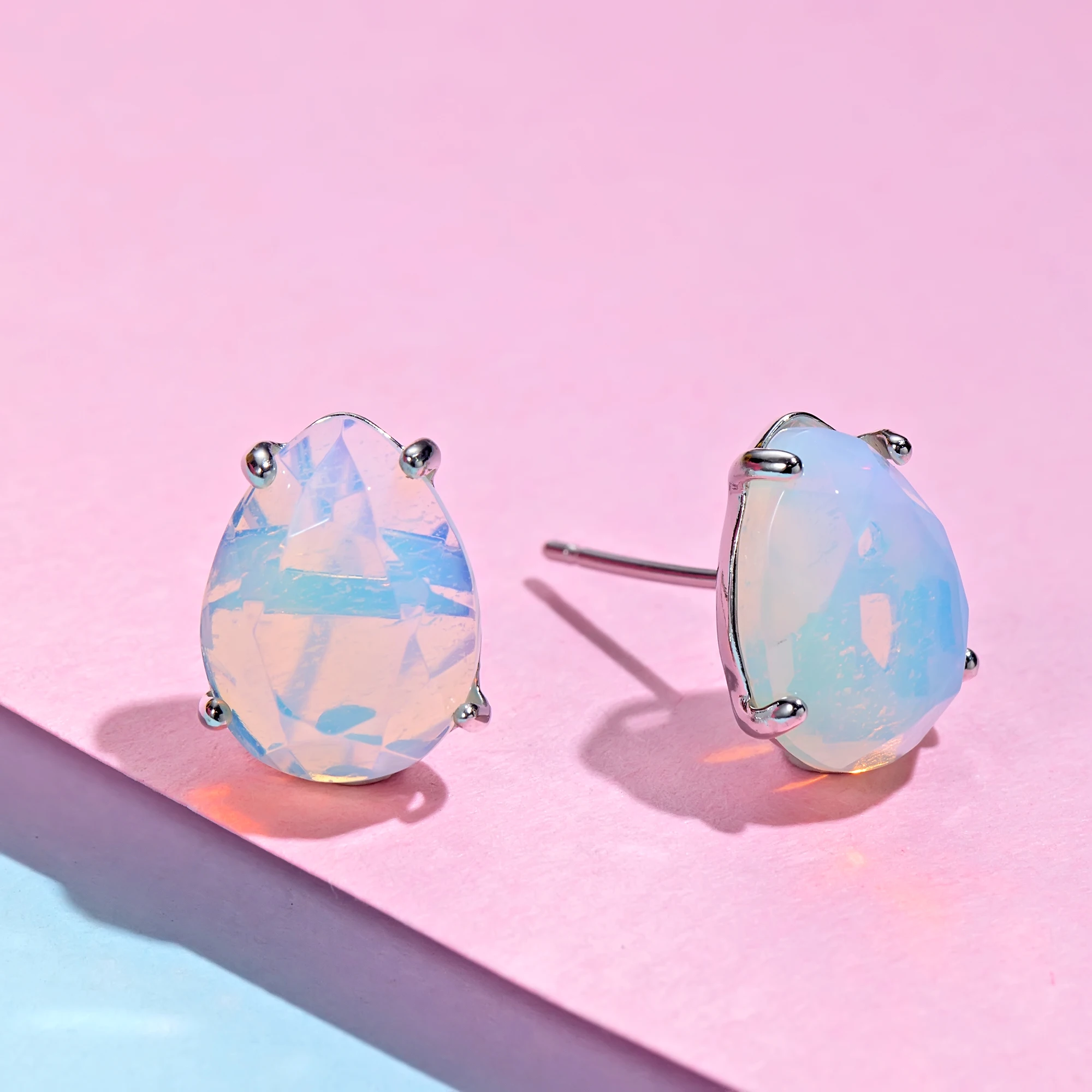 ASHMITA натуральный полукамень ограненные Капли серьги гвоздики для женщин слеза