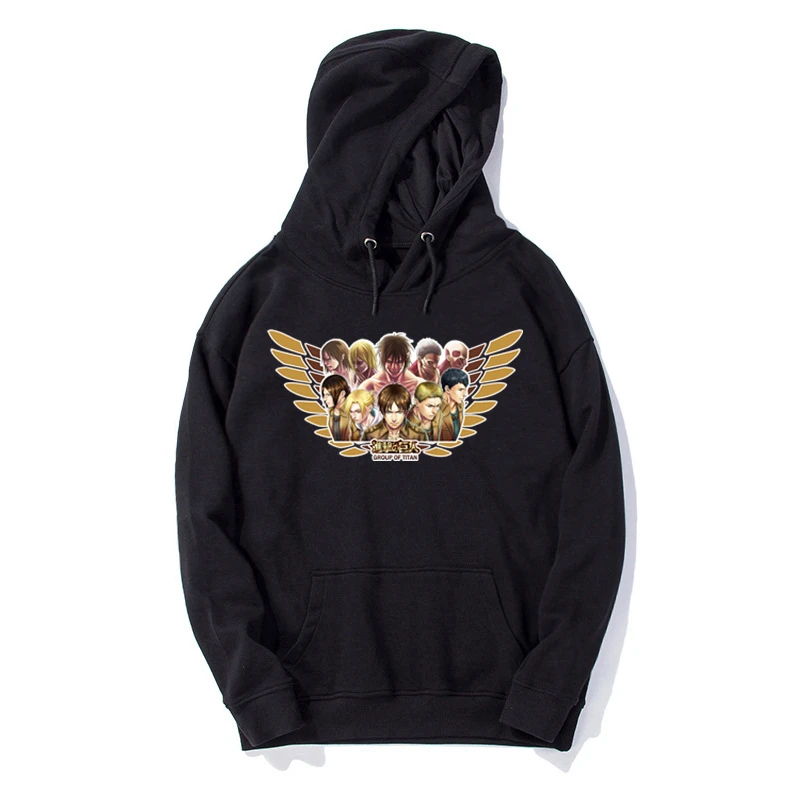 Толстовки с принтом атака на Титанов хлопковые флисовые пуловеры унисекс