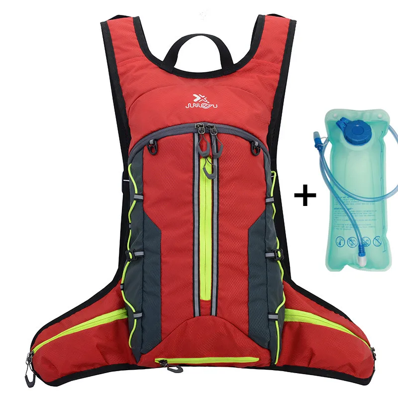With water bag Водонепроницаемый велосипедный рюкзак унисекс MTB велосипедная сумка нейлоновая велосипедная походная альпинистская гидратация 10л сумки для воды рюкзак - Цвет: With water bag