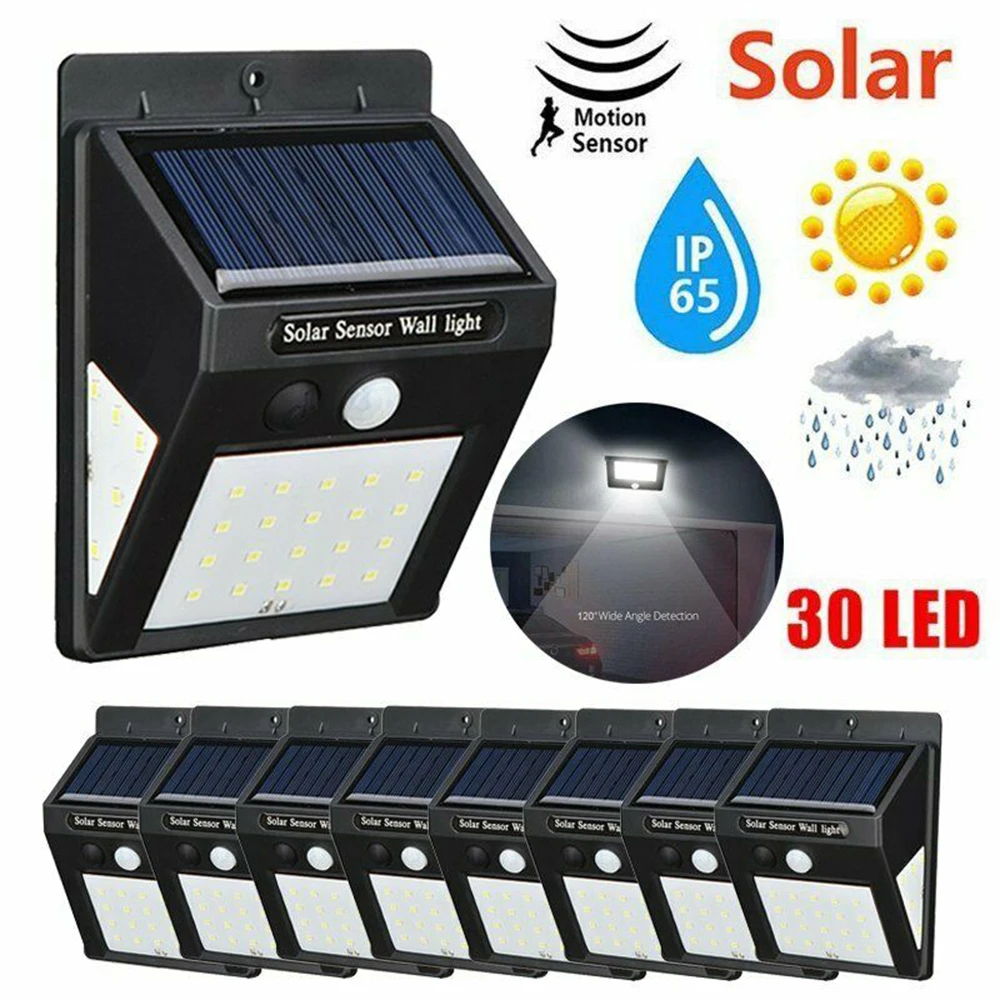 Solar Wall Light Cold Warm LED Outdoor Solar Lamp Wall Fence Stair Pathway Yard Security Solar LED Outdoor Wall Lights