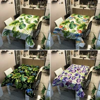green plant bird tablecloth 3d print waterproof rectangular kitchen dinner table cloth outdoor picnic mat cover home decoration