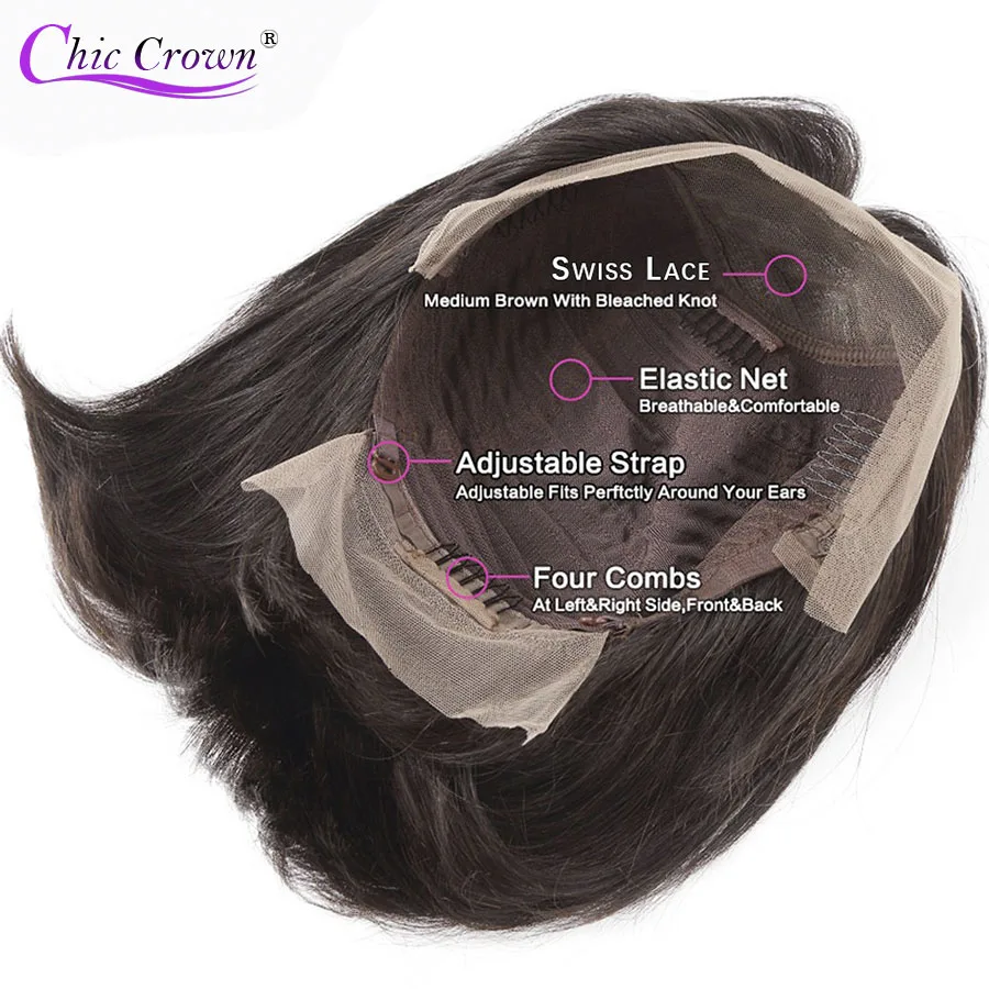 Парик из человеческих волос 13x4 для чернокожих женщин прямые бразильские волосы