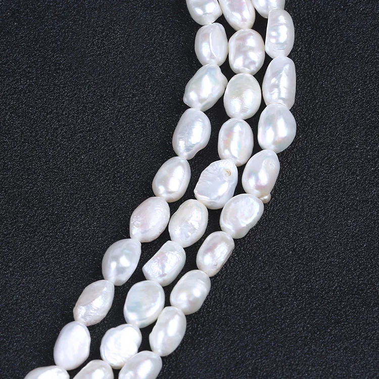 

wholesale jewelry baroque pearl 8-9mm natural white pearl string
